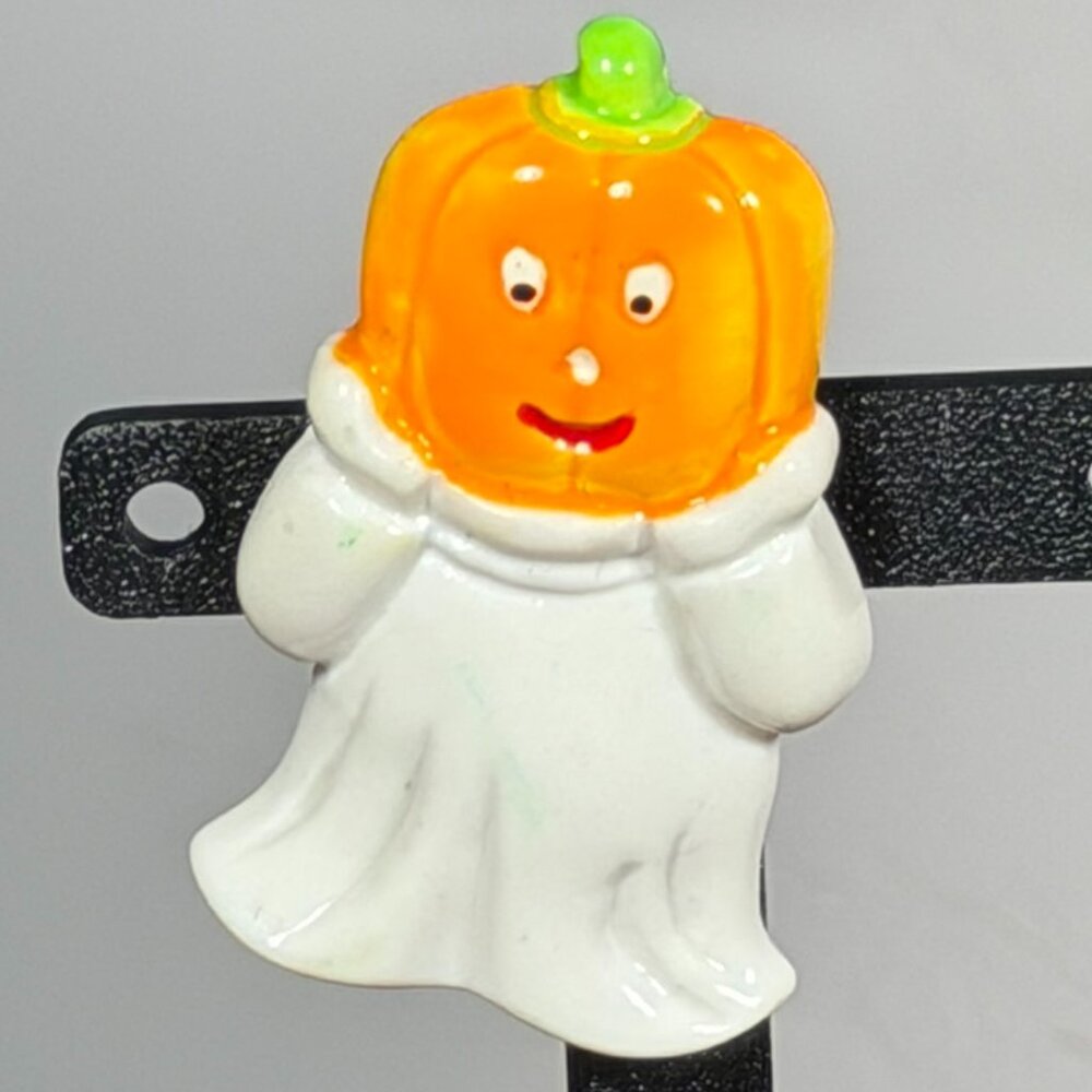 Vintage Halloween Ghost Pumpkin Brooch Pin